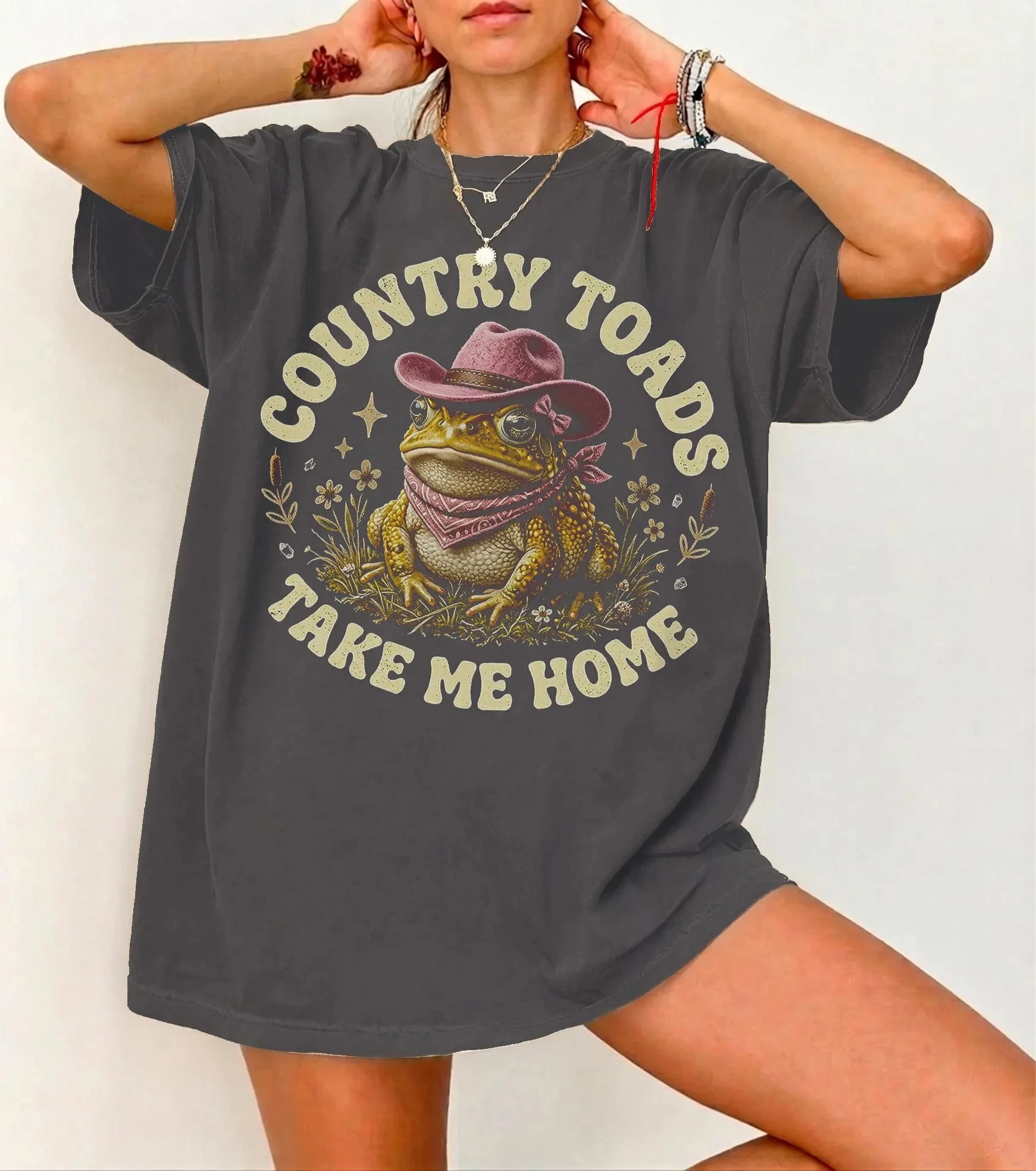 Country Toads Take Me Home T-Shirt Retro Shirt Unisex Meme Tee 90s Frog Shirt