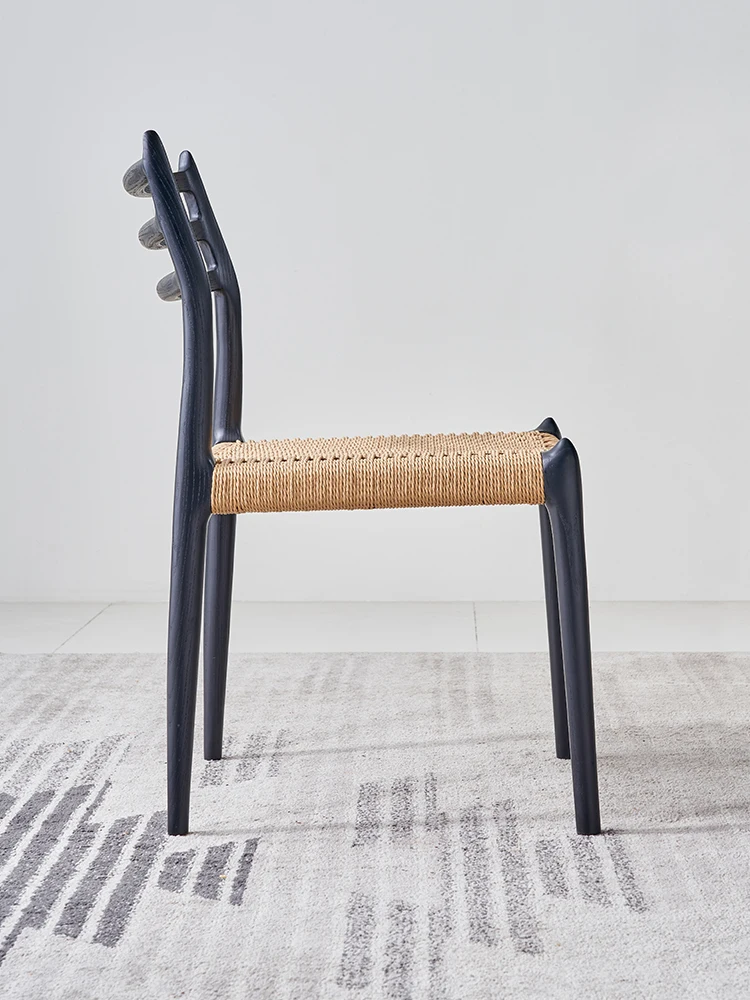 

LH dining chair retro design rattan medieval wabi-sabi wind restaurant back chair