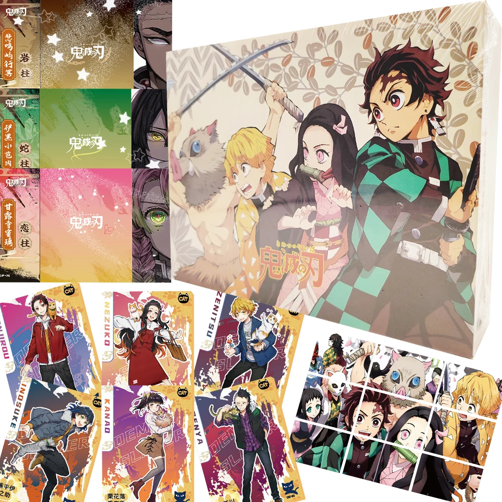 

Demon Slayer Collection Cards Anime Fun Cute Figures Fruit Flavored Soda Special-shaped Design Cards Creative Peripheral Gifts