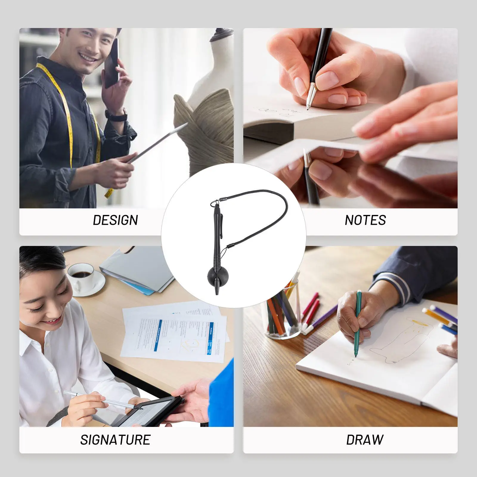 Resistance Touch Screen Stylus Pen Black Fine Point Fiber Tip Natural Writing Compatible with Tablets Smartphones High Precision