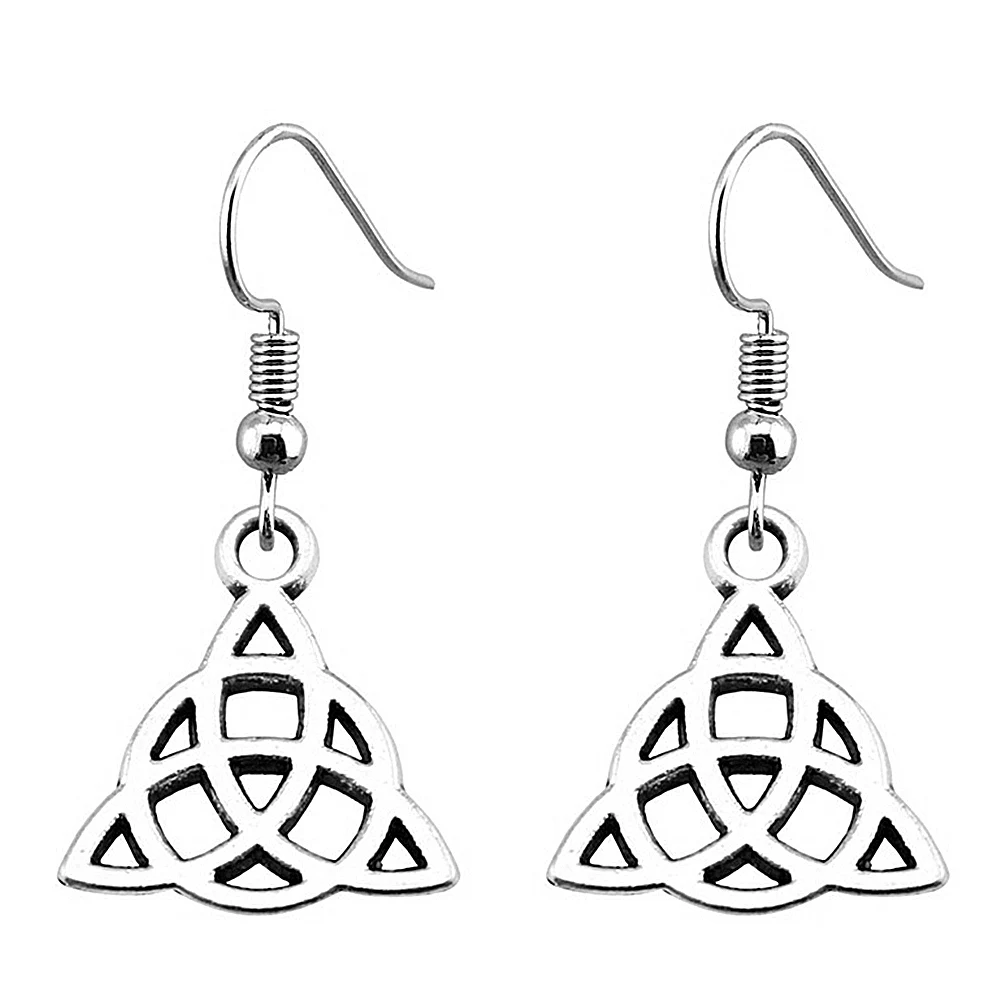 1pair Triquetra Symbol heart earrings materials jewelry for men crafts hook Size 18x19mm