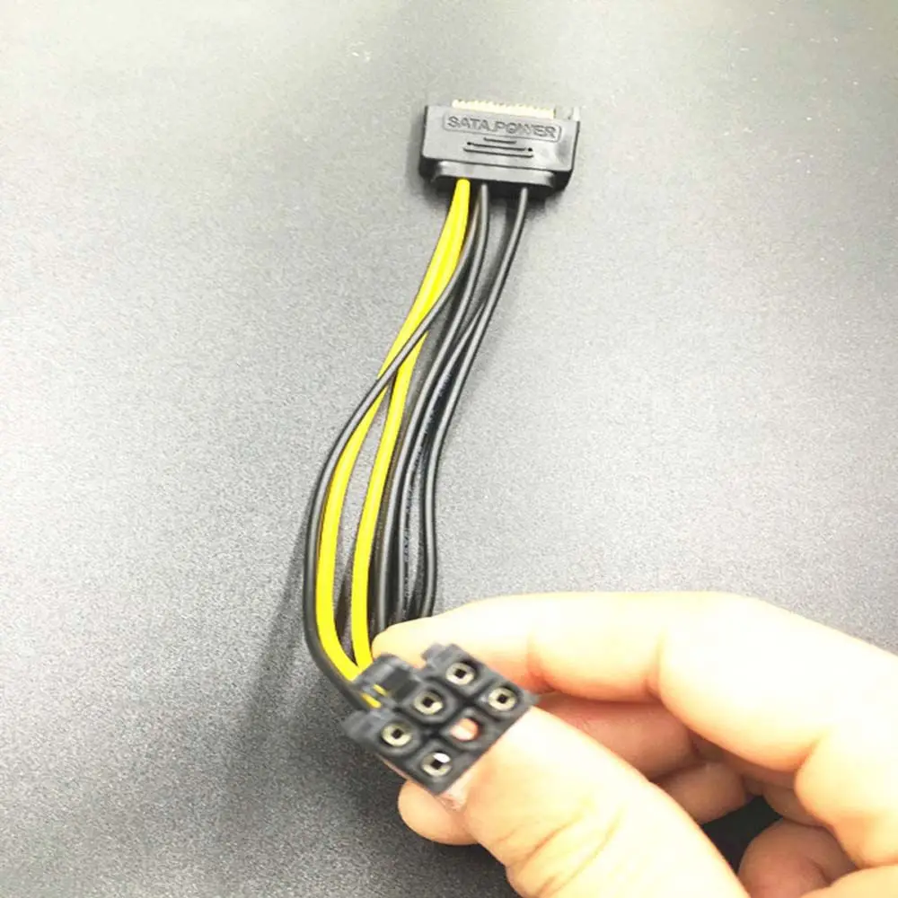 To 6 Pin PCI Express Power Splitter Cable Graphics Card Power Cord Video Card Power Cable SATA Power Cable SATA Adapter Cable
