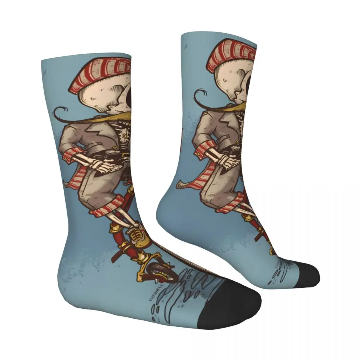 SkeletonMan Riding A Bicycle Ghost Specter Spirit Socks Male Mens Women Winter Stockings Printed