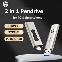 HP X796C USB3.2 Type A Type C Flash Drive 256GB 128GB 64GB Pendrive High Speed Dual Memory Stick For Smartphone Laptop