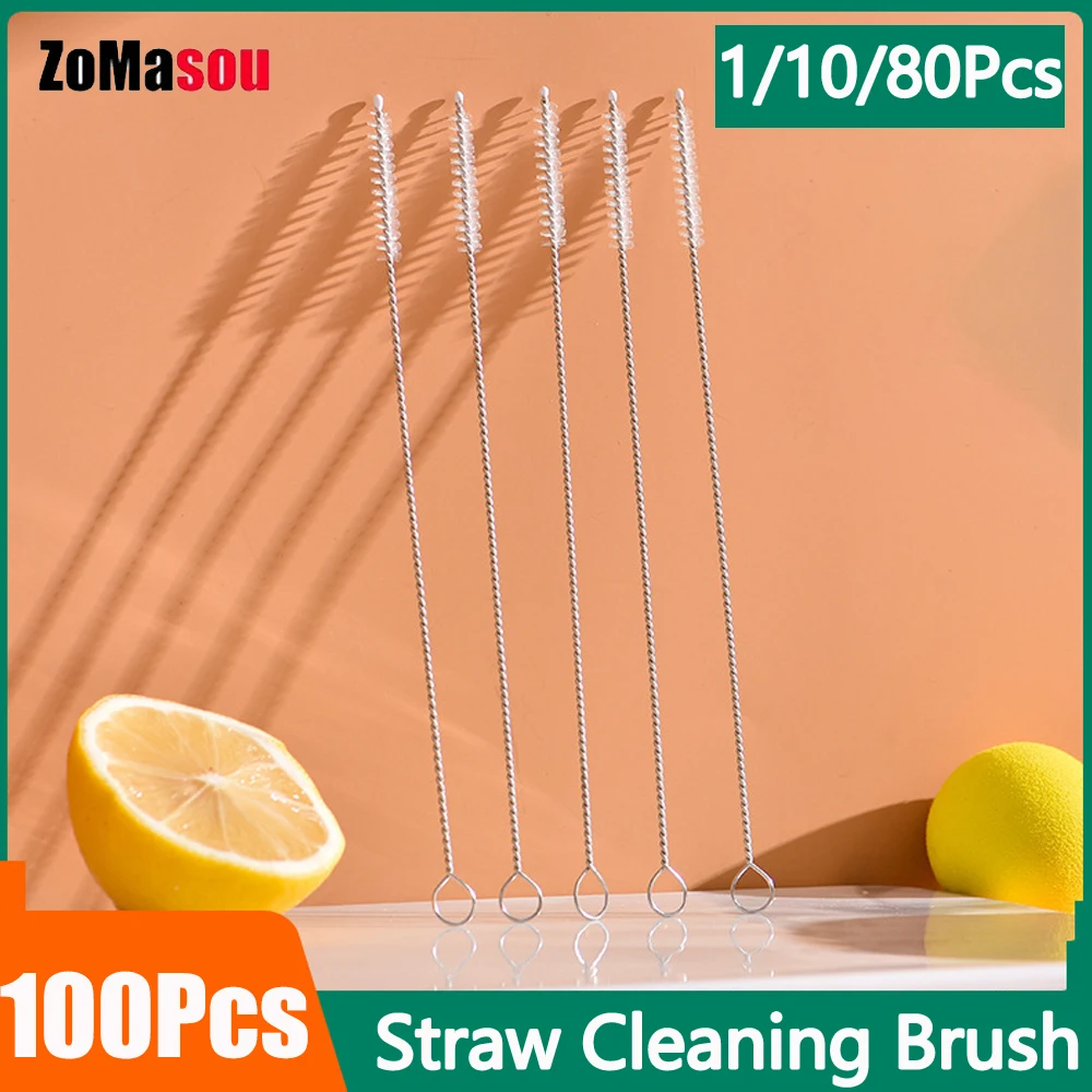 1/10/100Pc Stainless Steel Straw Cleaning Brush Weed Pipe Cleaning Glass Hookah Smoking Cachimba Pipa Fumar Feeding Bottle Brush