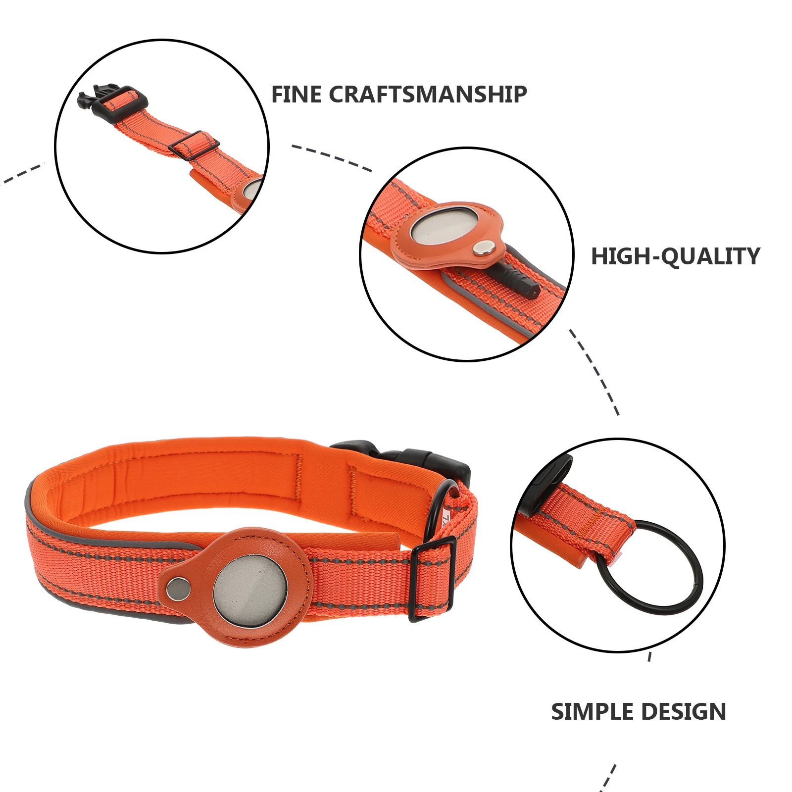 

1pc Pet Collar Protector For Dogs Reflective Locator Holder Compatible With Airtags Protective Case For Pet Supplies Tracer