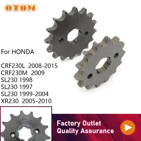 Передняя звездочка мотоцикла CRF230L 12T 13T 14T 16T, зуб коробки передач, подходит для цепи 428 520 для HONDA CRF230L XR230 SL230