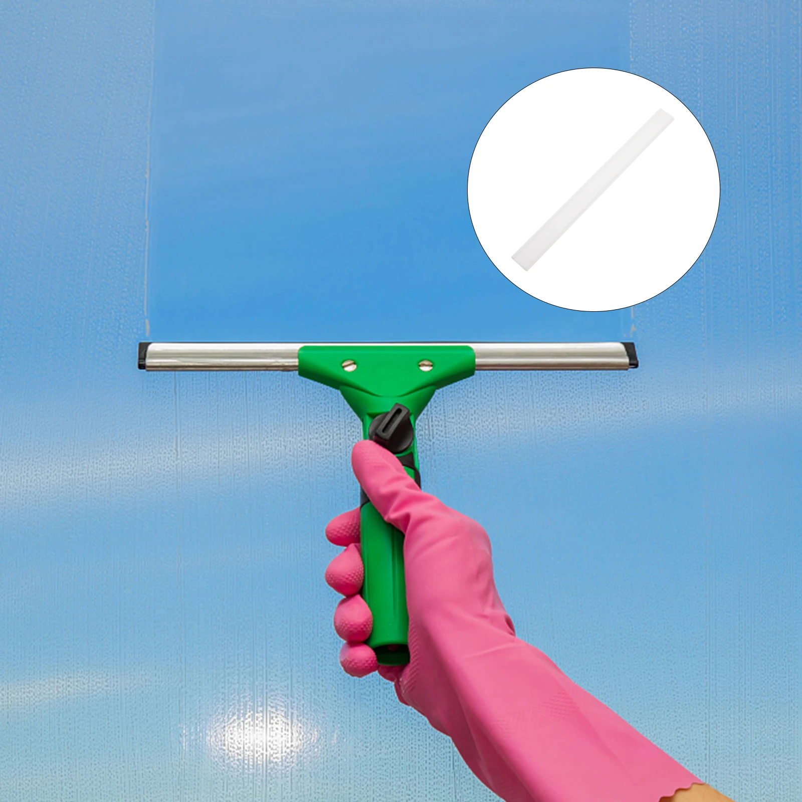 

2pcs Silicone Squeegee Replacement Strips Window Squeegee Rubber Refill for Glass Cleaning Window Wiper Shower Refill Blades