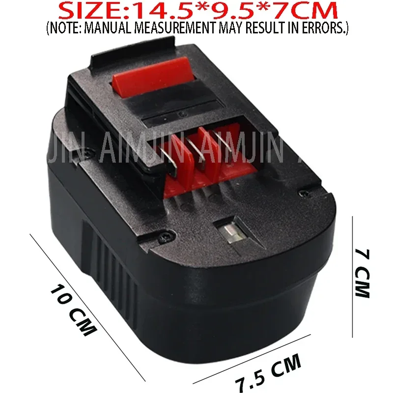 Replacement For Black&Decker 12V Ni-MH Drill Electric Tools Battery A12 A12EX FSB12 FS120B HP HP12 6000mAh Rechargeable Battery