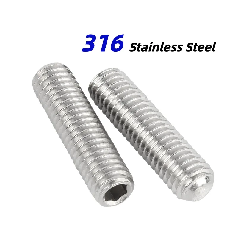 316 Stainless Steel Internal Hex Grub Screw M3 M4 M5 M6 M8 M10 M12 Hexagon Socket Set Screw Concave End Cup Point Screws L3-50mm