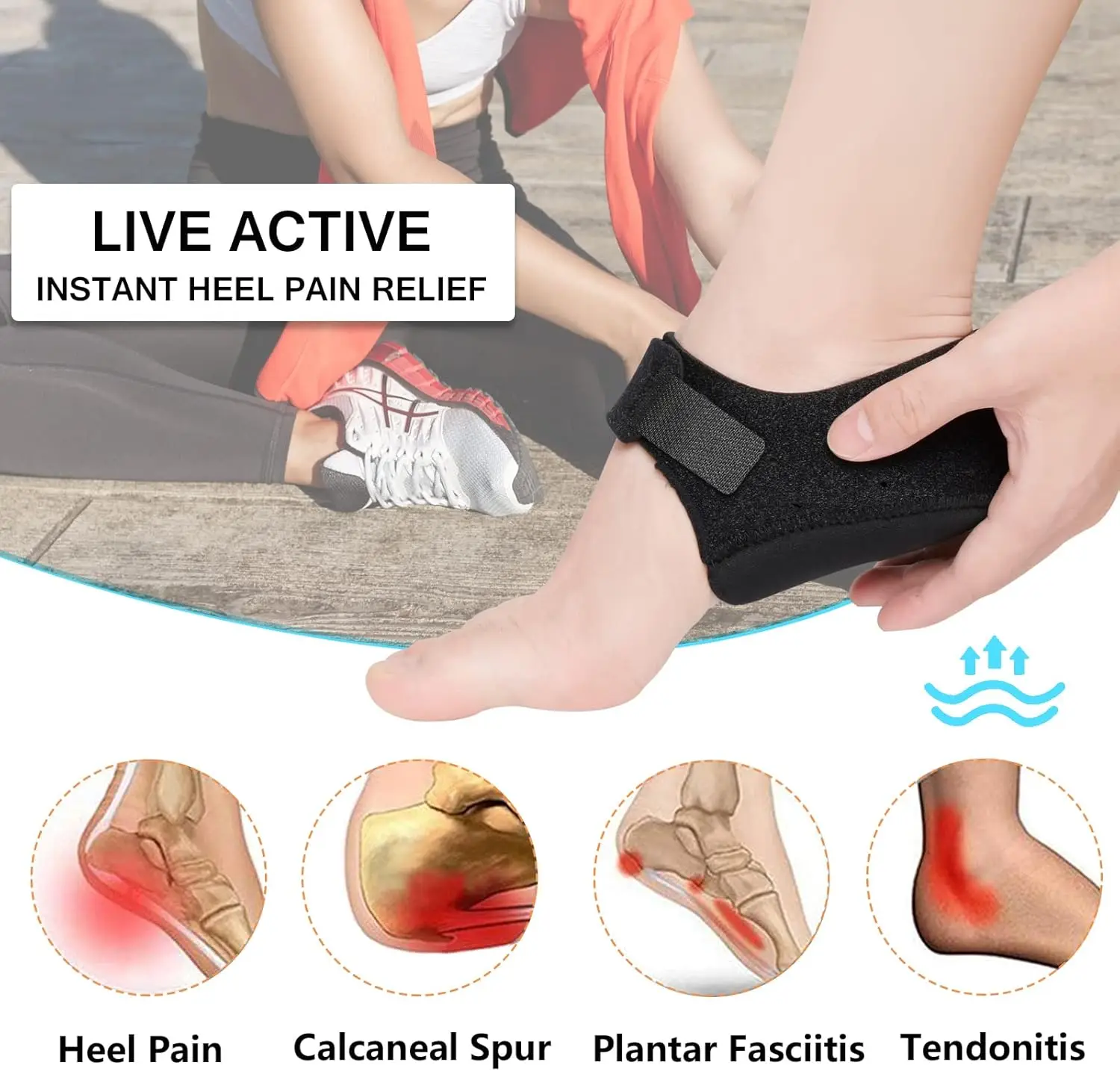Adjustable Heel Protectors Cushion Pads for Plantar Fasciitis Heel Spurs Pain Relief Achilles Tendinitis Cracked Heels Support​