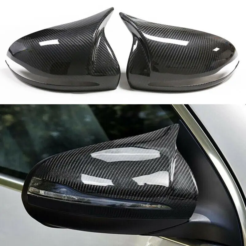 M Look Dry Carbon Fiber Mirror Cover Caps  Replacement Style Fit For Benz C Class W205 W213 W222 C63 S63 E63 GLC GLS