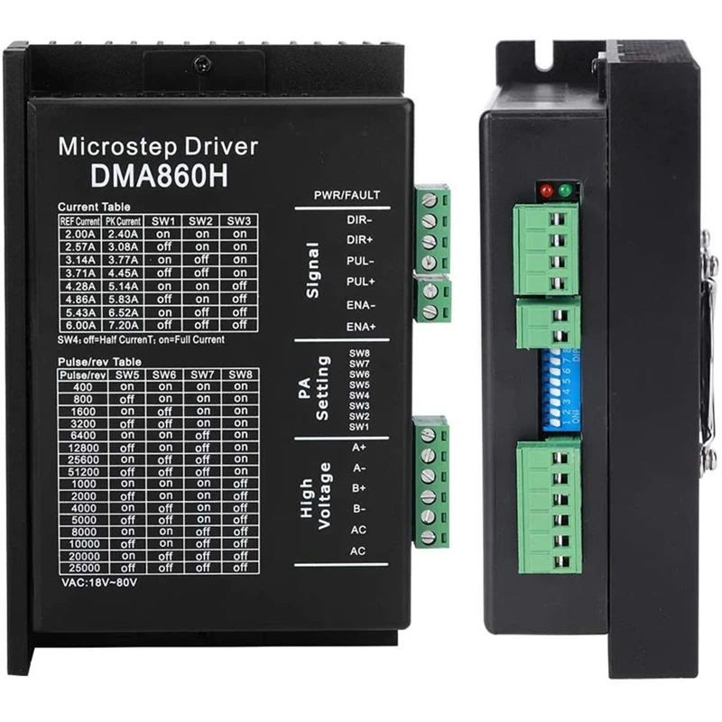 2Pcs DMA860H Driver de passo 2 fases DSP Microstep Driver para Nema 34 Nema 42 AC24-80V DC24-80V