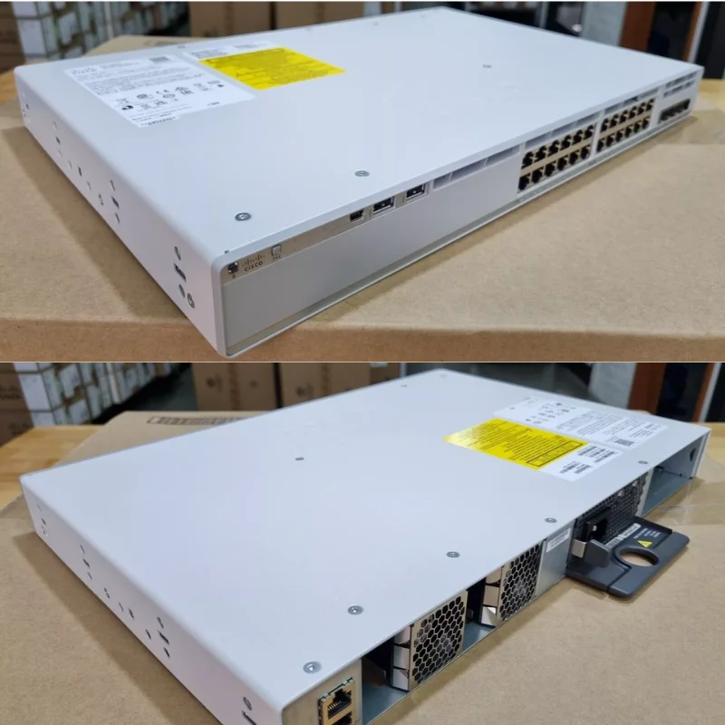 For Catalyst 9300-24S-E 24-Port SFP Gigabit Managed Switch with 1 Year Warranty QoS POE+ Stackable 4 SFP Uplink Ports