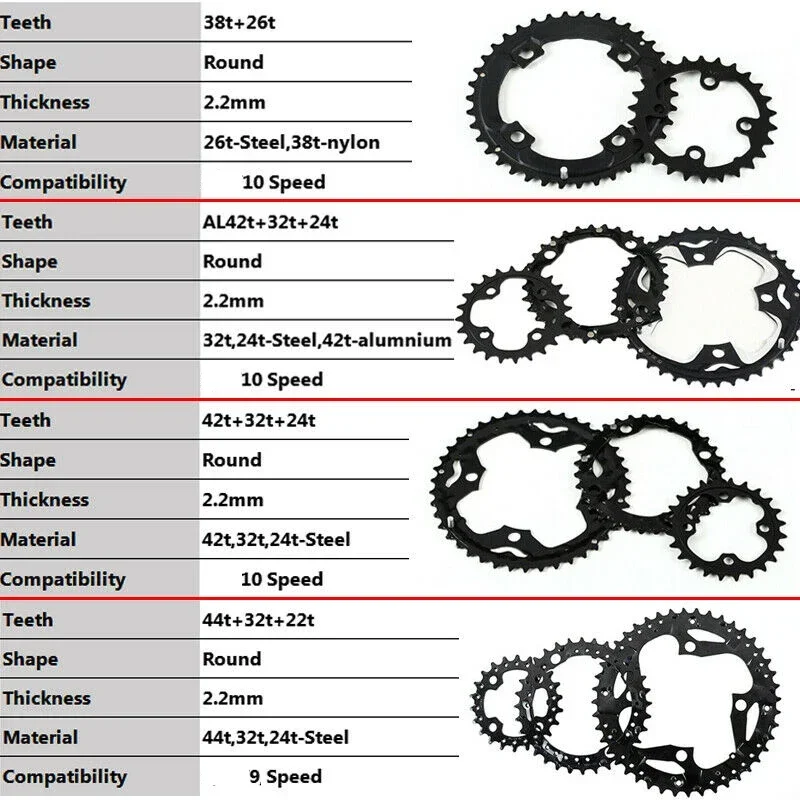 BUCKLOS MTB Crankset 2*10S 3*9S 3*10S 104/64BCD Mountain Bike Crankset Square Hole Crank 170mm Bike 20S 27S 30S Crank Set