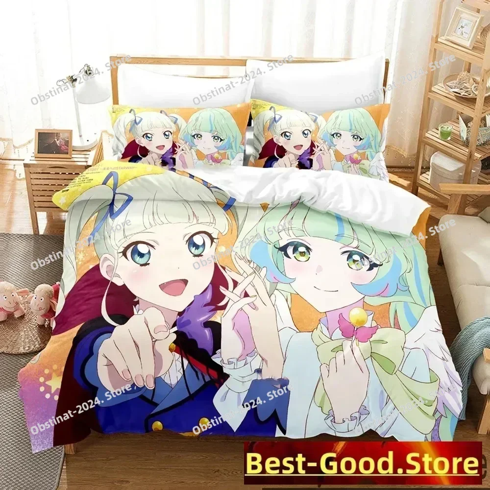 

2025 Aikatsu Idol Activity Anime Bedding Set Printed With Pillowcase Bed Duvet Cover Soft Single Double Queen Super King Size