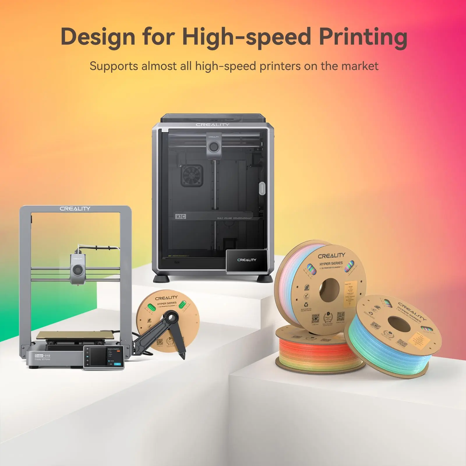 Creality Hyper Rainbow PLA Filament 1.75mm 1KG
