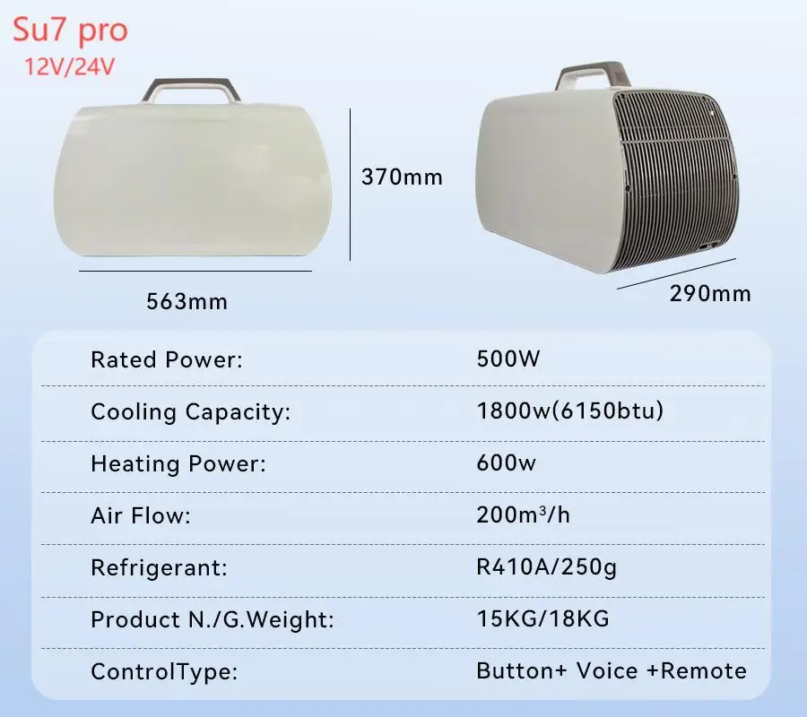 12v 24v Mini Outdoor Air Conditioner 6100BTU Cooling Power Low Consumption Small Air Conditioner Portable AC for RV Travel