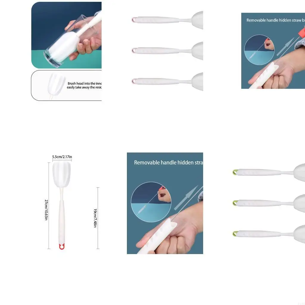 F19B Gentle Scratch Prevent Sponge Cleaning Brush For Baby Water Cups Bottles And Hard To Reach Area Milk Bottle Cleaner