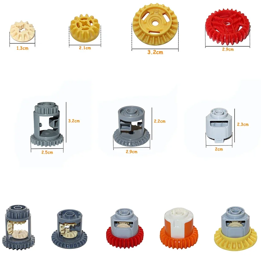 6573 62821 65413 65414 6589 69761 69762 New Differential Gears MOC Technical Parts Building Blocks Bricks