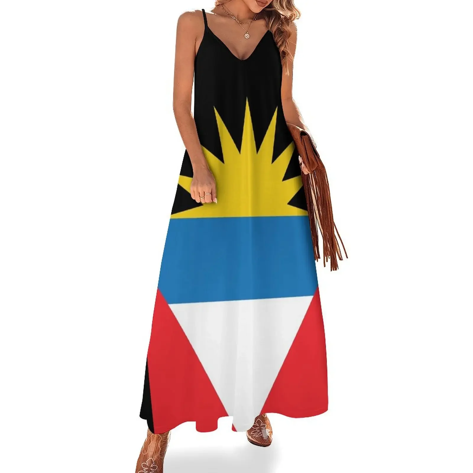 

Antigua and Barbuda National Flag Sleeveless Dress Female clothing summer women's suit Woman clothing