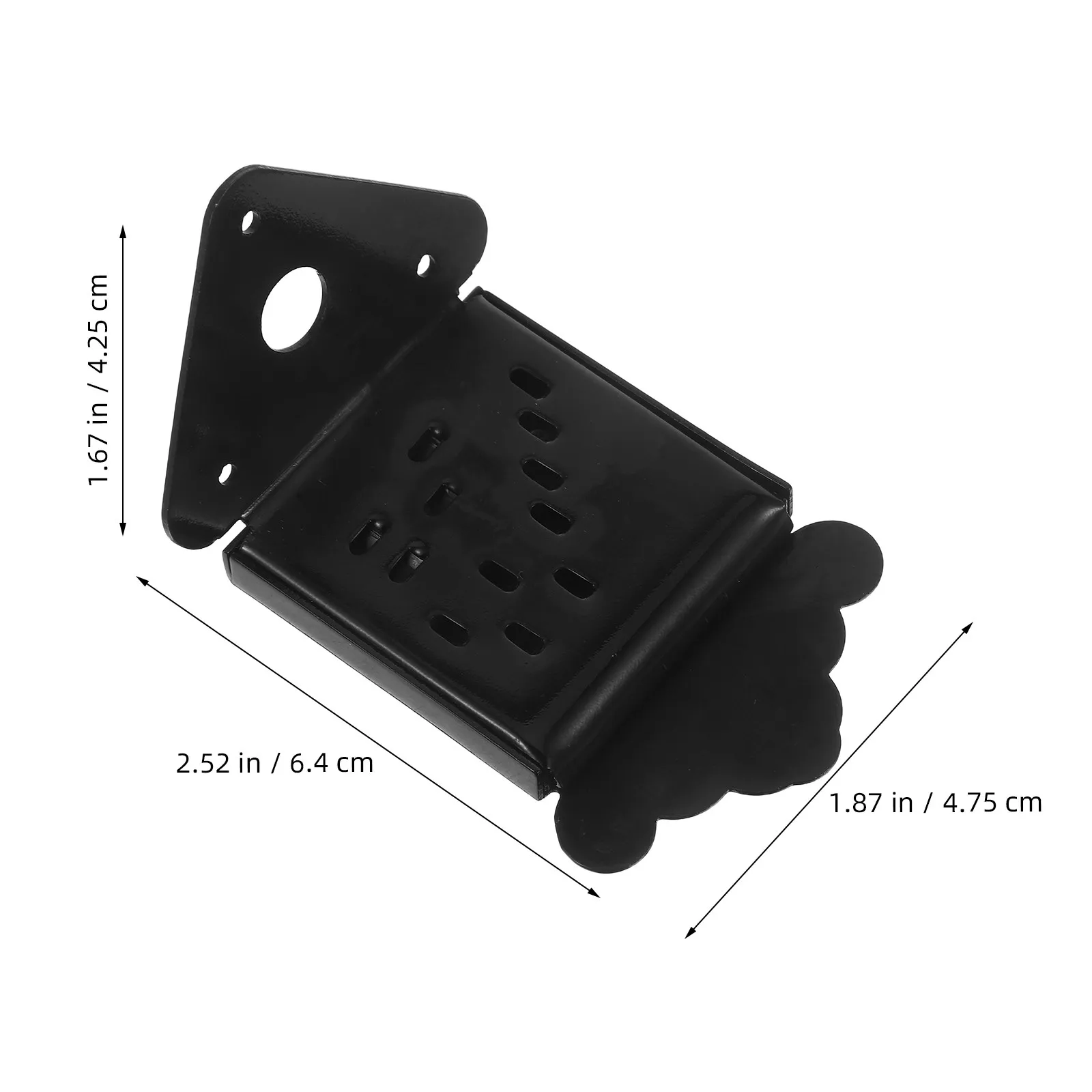 8-String Mandolin Tailpiece with Chrome Flower Pattern Cover Black 4.75x4.25x0.8cm for Mandolin Guitar Replacement Fast String