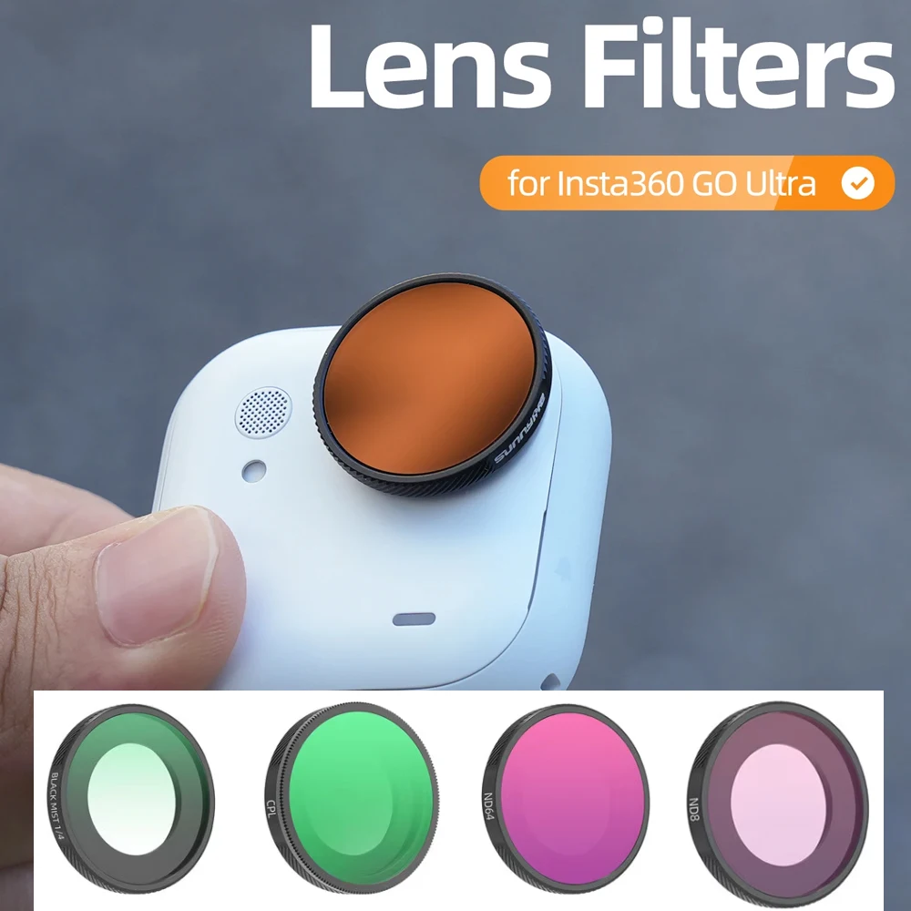 

Lens ND Filter For Insta360 GO Ultra Camera NDPL MCUV Filters Kit ND8 ND16 ND32 ND64 CPL Adjustable Optical Glass Lens Filters