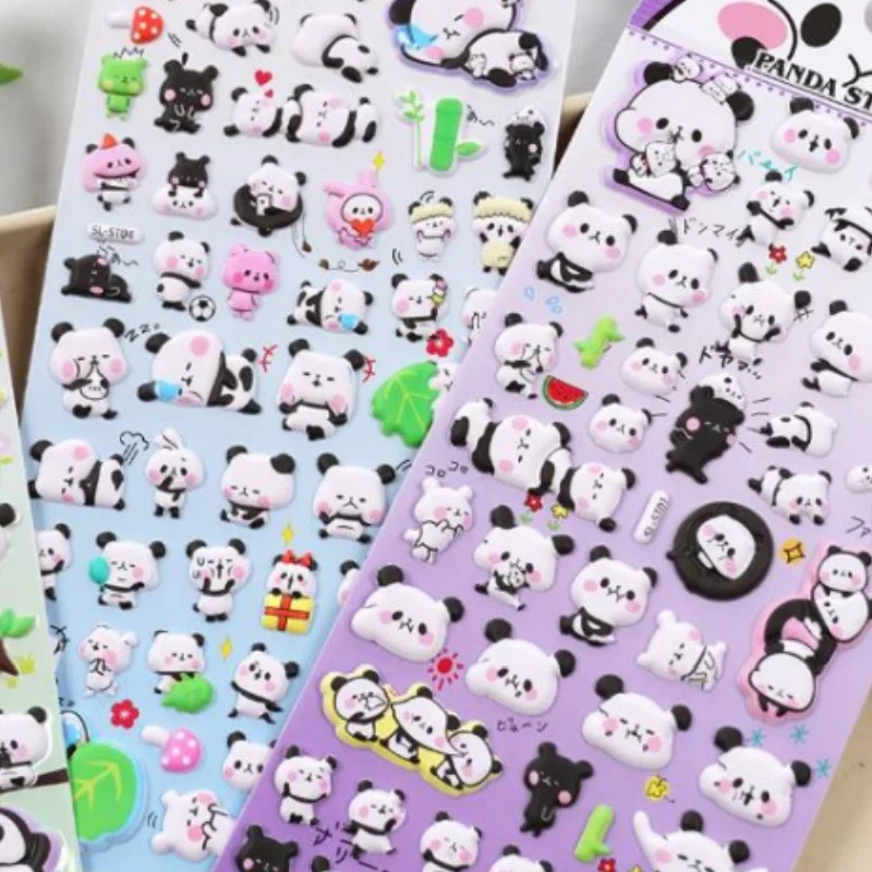 1 cute cartoon panda 3D sticker, PVC craft sticker for scrapbook and stationery decoration - perfect for DIY professionals
