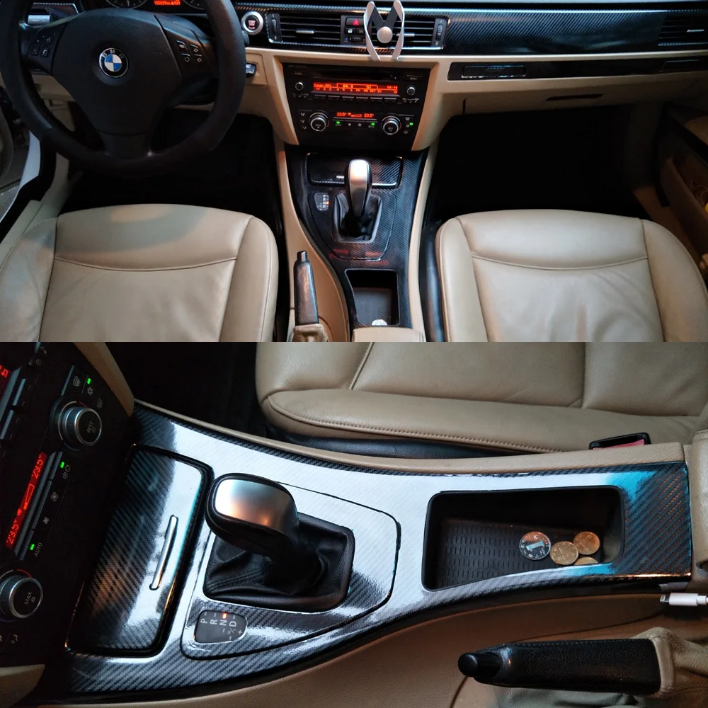 

For BMW 3 Series E90/E91 2005-2012 Car-Styling 3D/5D Carbon Fiber Car Interior Center Console Color Molding Sticker Decals Parts