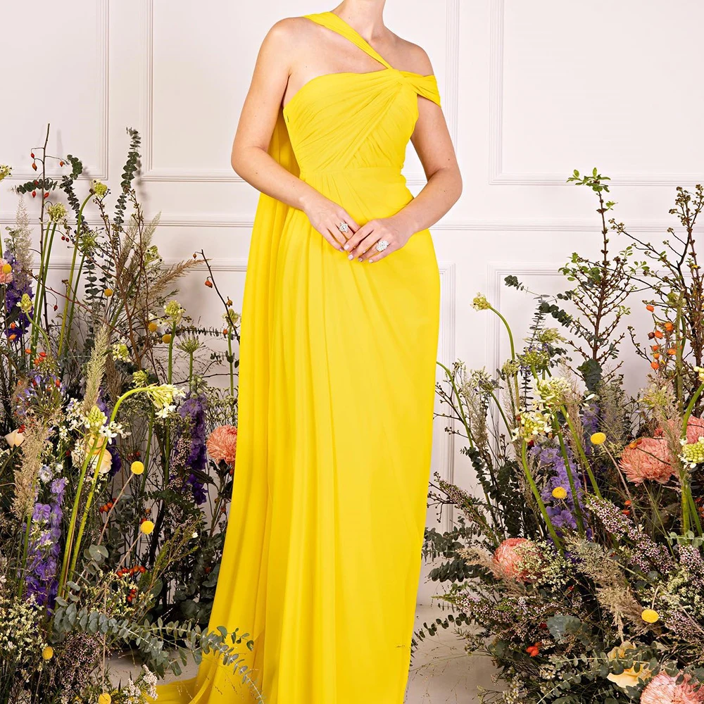 

Luxury Jersey Straight Off the Shoulder Evening Dress Strapless Floor Length Sleeveless Watteau Train Solid Color فساتين سهرة