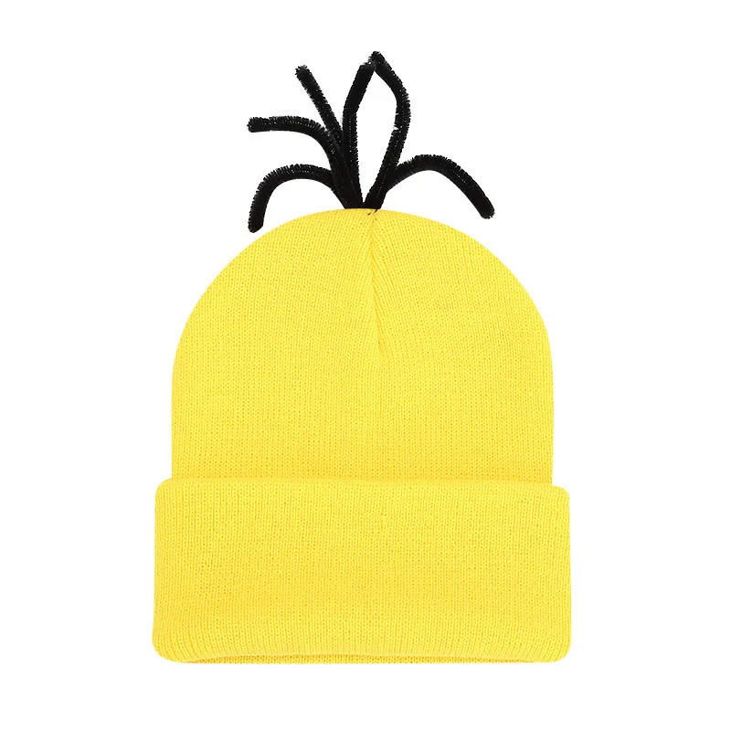 Minions personage kostuum hoed gele gebreide muts creatieve wintermuts cosplay Minions hoed