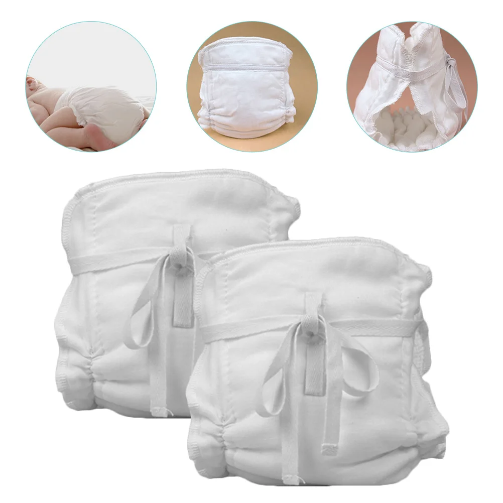 

2pcs Cotton Diaper Pant Washable Reusable Newborn Diapers Toddler Training Pants Infant Cloth Diapers For Sensitive Skin Comfort