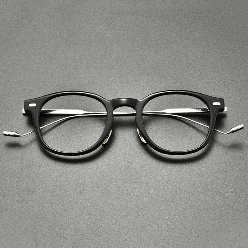 Vintage Acetate Titanium Eyeglasses Frame Men Myopia Prescription  Optical Glasses Frame Women Korea Retro Luxury Brand Eyewear