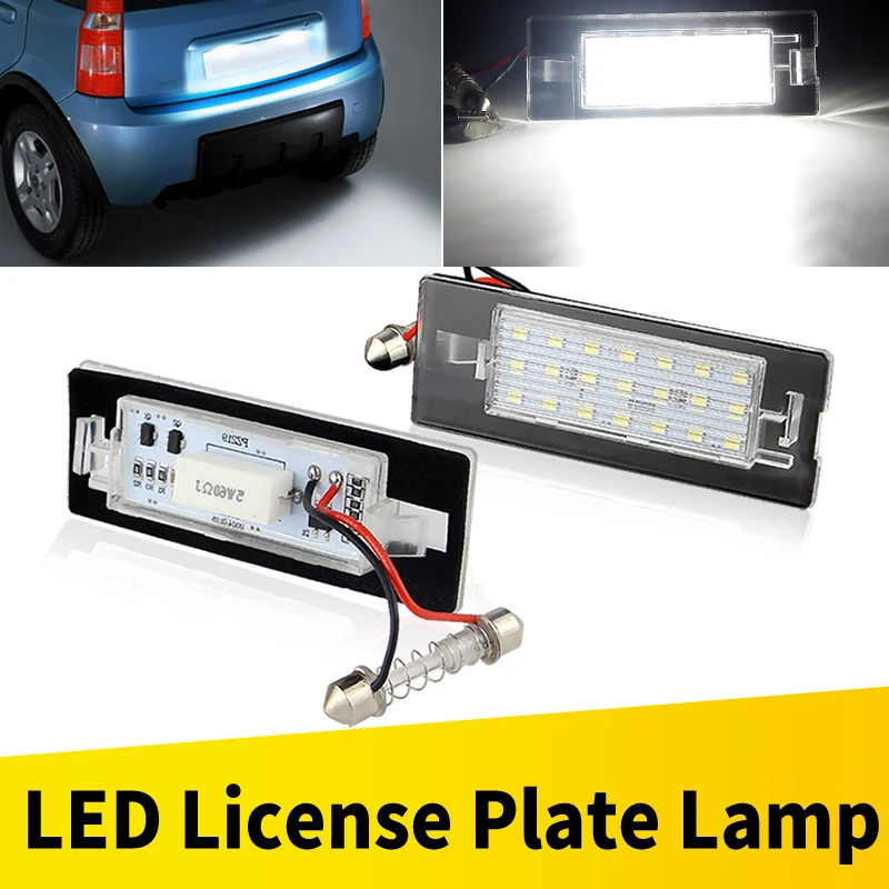 

2 шт. светодиодный светильник номерного знака для Fiat Panda Type 169 03-12/312 319 12-up OEM # 71734797 Автомобильные аксессуары Canbus без ошибок