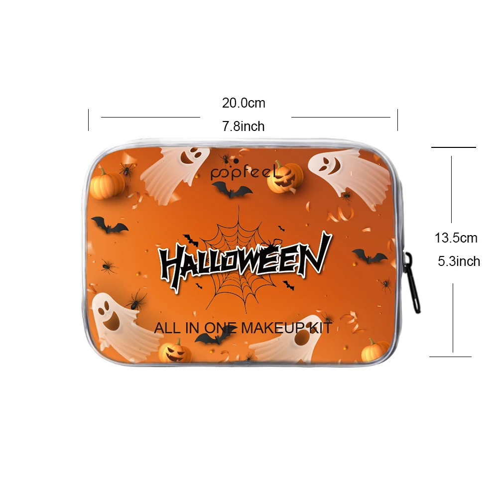 POPFEEL Set trucco Halloween - Kit cosmetico completo con ombretto, rossetto e tavolozza correttore - Perfetto per regali festivi