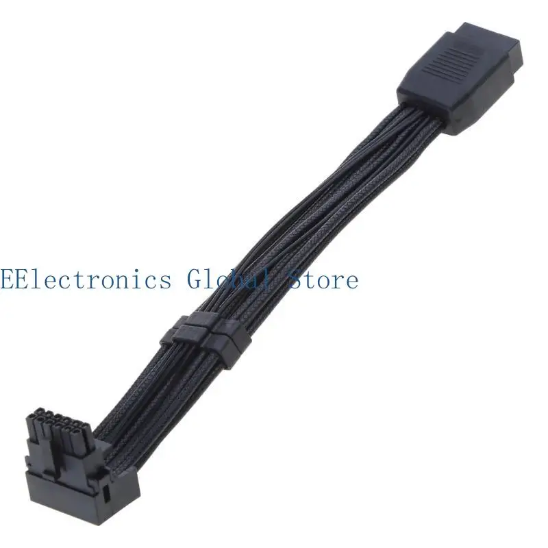 462B ATX3.0 12VHPWR 600W Male to Female 16Pin Cable Straight Head to Elbow Line 16P