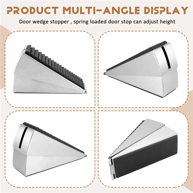 Fazer-rolha de porta resistente batente de porta cunha rolhas de porta altas para parte inferior da porta, ternos de parada de porta carregados com mola ajustável