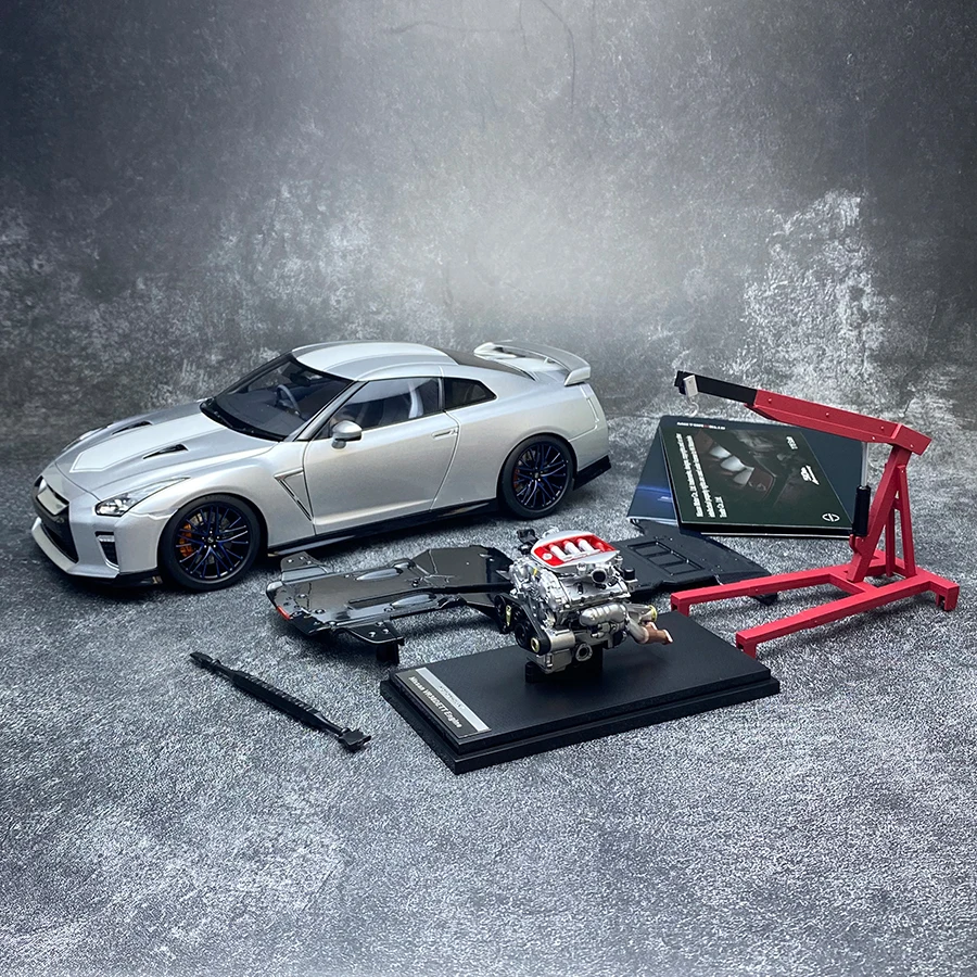 MOTORHELIX 1:18 para Nissan GT-R(R35), modelo de coche edición 50 aniversario, adorno estático, enviar a un amigo, regalo de vacaciones