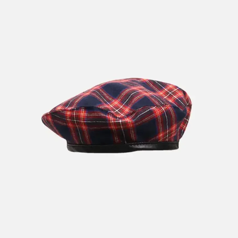 Luxurious Women\'s Beret Hat Fashion Ladies Outdoor Travel Plaid Painter Hat Unisex Adult Daily Vintage Red Autumn Beret Hat