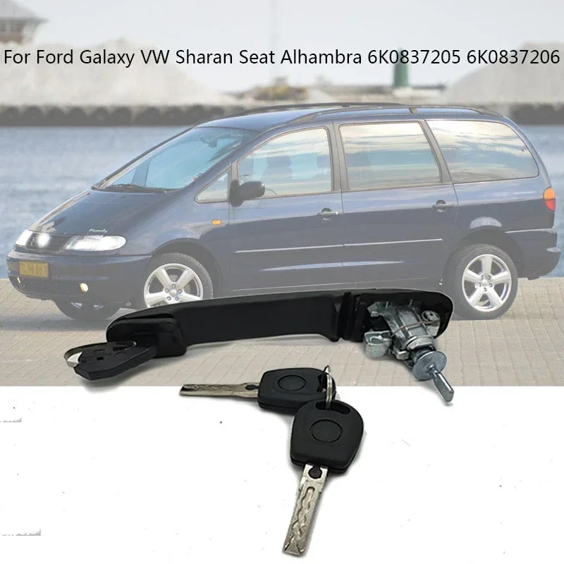 1 PCS Front L&R Outside Door Handle W/ Lock Barrel for VW Sharan Ford Galaxy 6K0837205