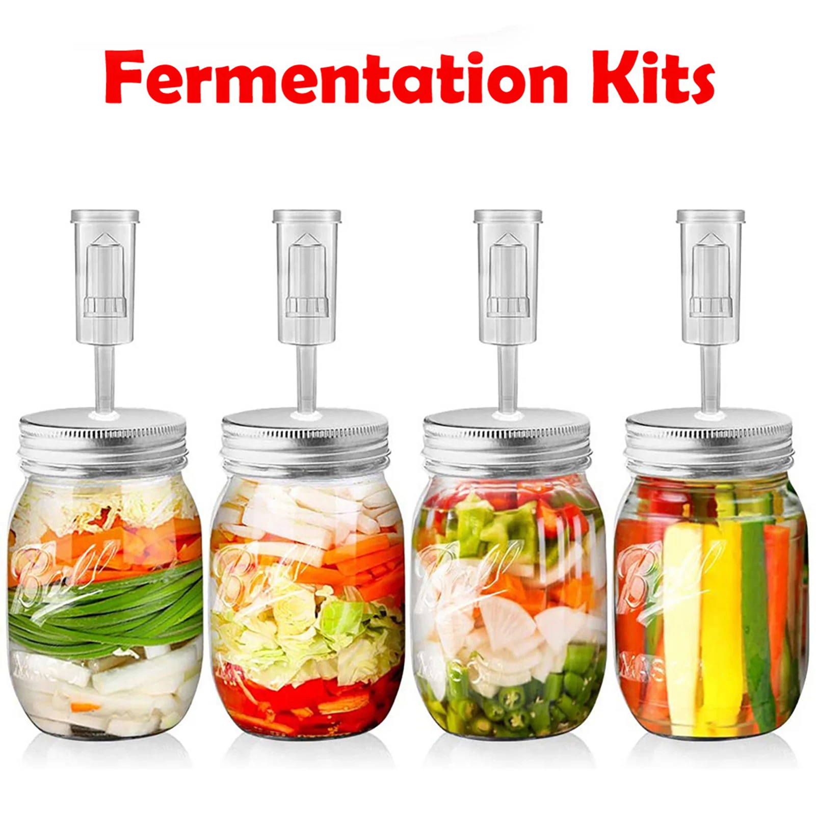 Jar Fermentation Lid Cover Set Long Lasting Use One-way Exhaust Valves for Friends Family Neighbor Gift