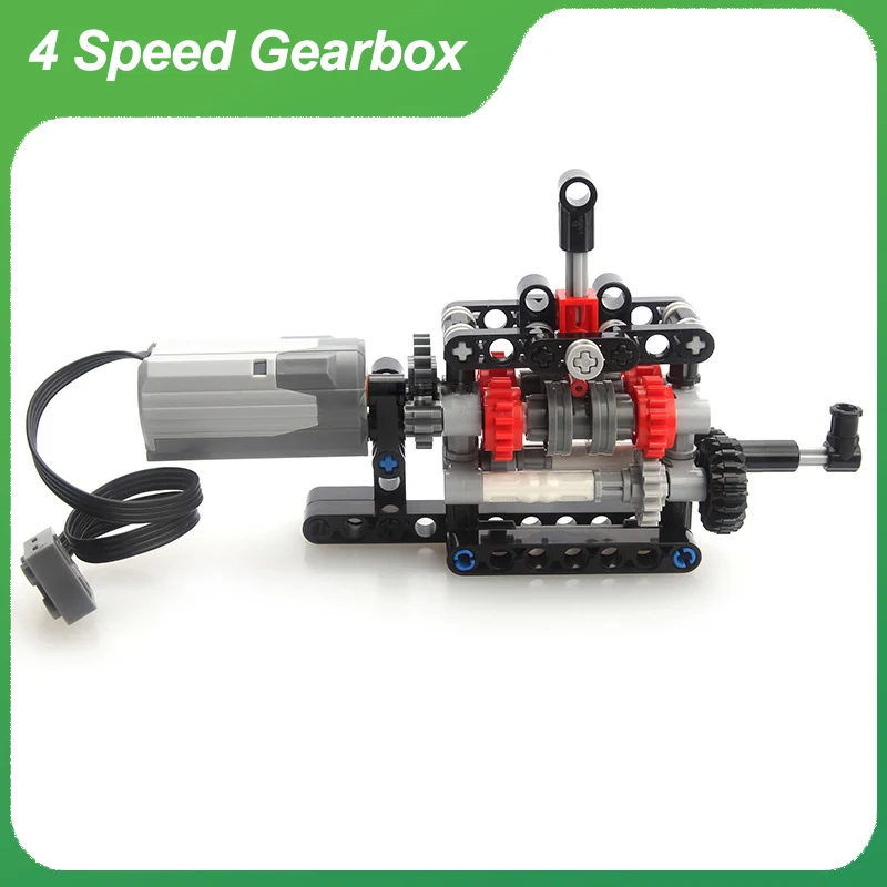 Nuevo Kit de Construcción de Caja de Cambios de 4 Velocidades de Alta Tecnología, Modelo MOC 103739, Funciones de Potencia, Motor M 8883, Ladrillos, Caja de Baterías AA 8881, Juguetes PF