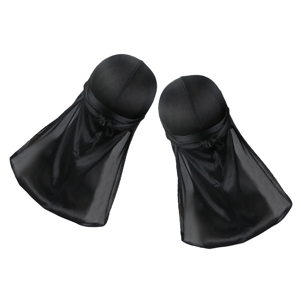 

2Pcs Long Tail Pirate Bandana Scarf Elastic Durag Breathable Soft Comfortable Headwrap for Men Women Party Men Hair Bonnet