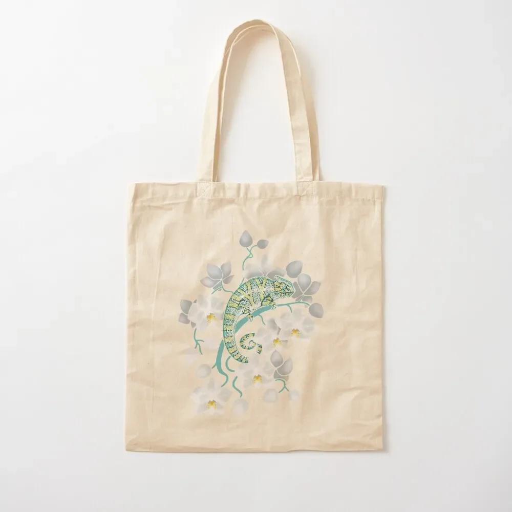 chameleons and orchids Tote Bag custom tote bag eco bag folding