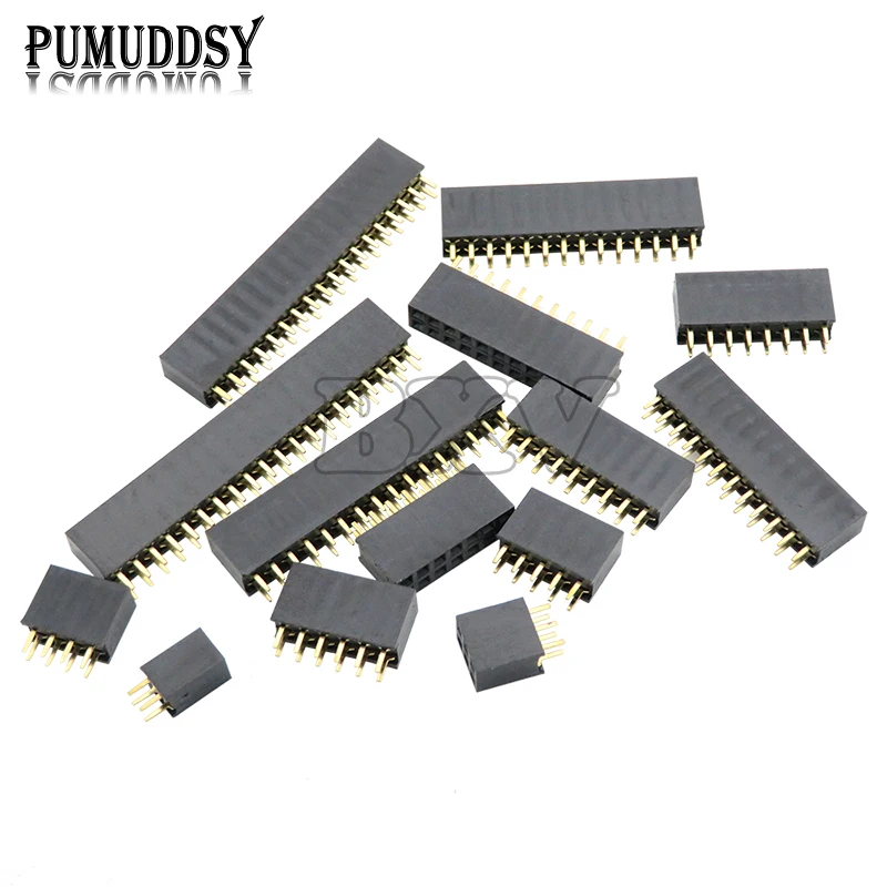 10PCS Double Row Pin Female Header Socket Pitch 2.54mm 2*2p 3PIN 4PIN 5PIN 6PIN 7PIN 8PIN 9PIN 20PIN Connector For Arduino