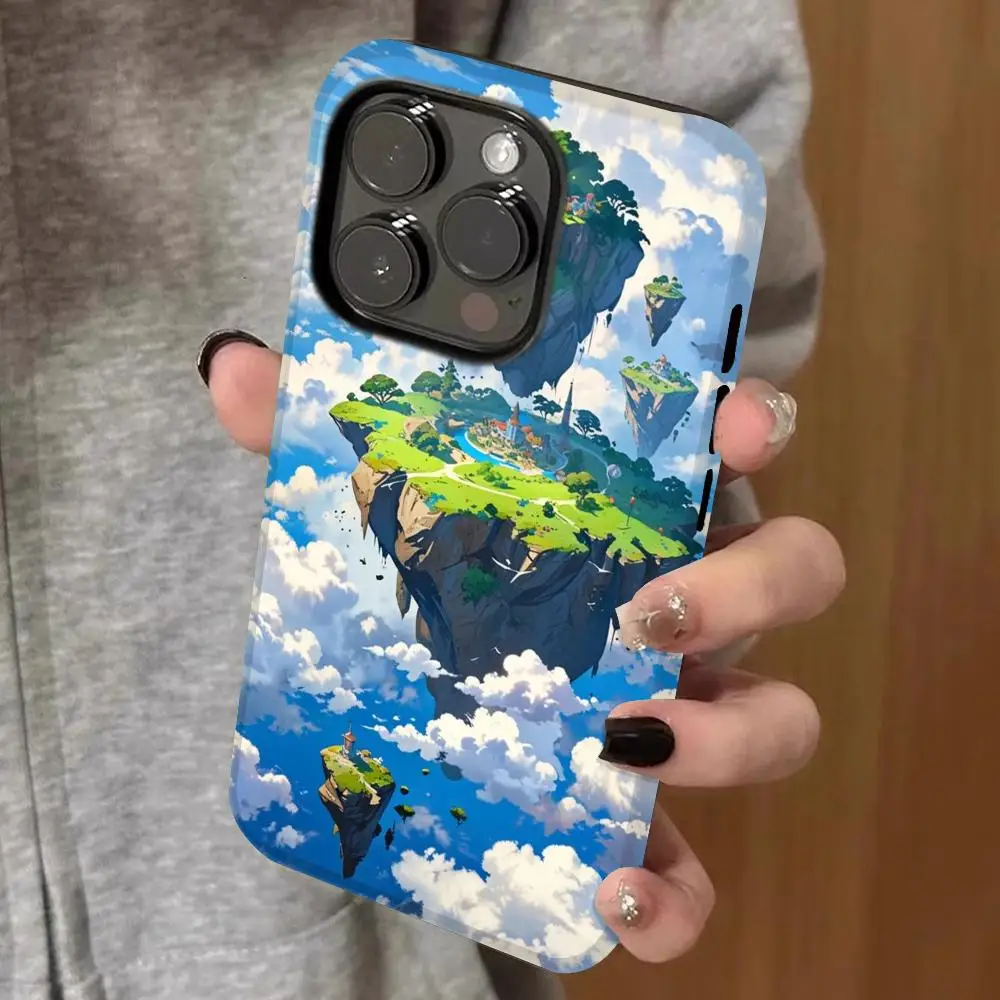 

island in the sky Phone Case Double-layered 2-in-1 Film Case For IPhone 16 15 Promax 14 13 Pro 12 11 plus Samsung S Covers