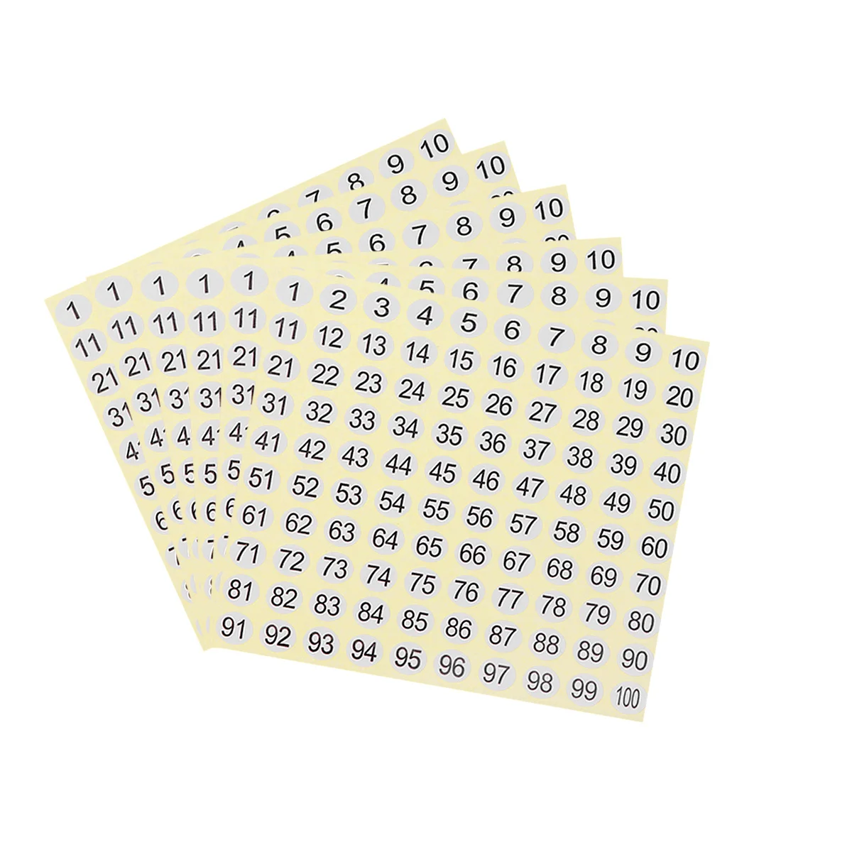 15 fogli 1-100 adesivi con numeri carta bianca design nero facile da usare per l'organizzazione dell'home office gestione dello stoccaggio etichette fai da te