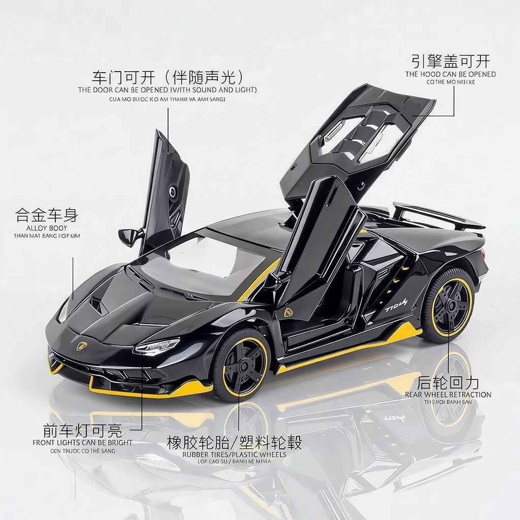 Official authorized 1:32 LP770 Alloy Model Car Simulation Sound& light  Exquisite Toy car For Children Christmas gift