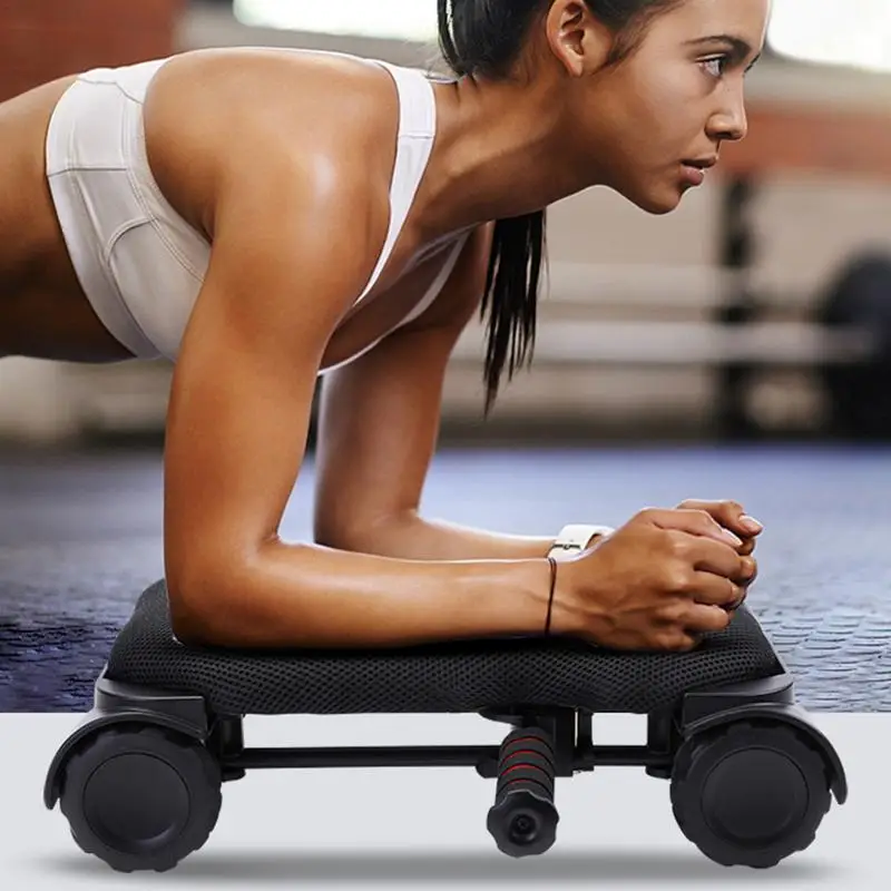 Abdominal Wheel Roller 4-Wheel Ab Exercise Equipment For Core Workout Multi-Function Ab Roller Automatic Rebound Sliding Plank