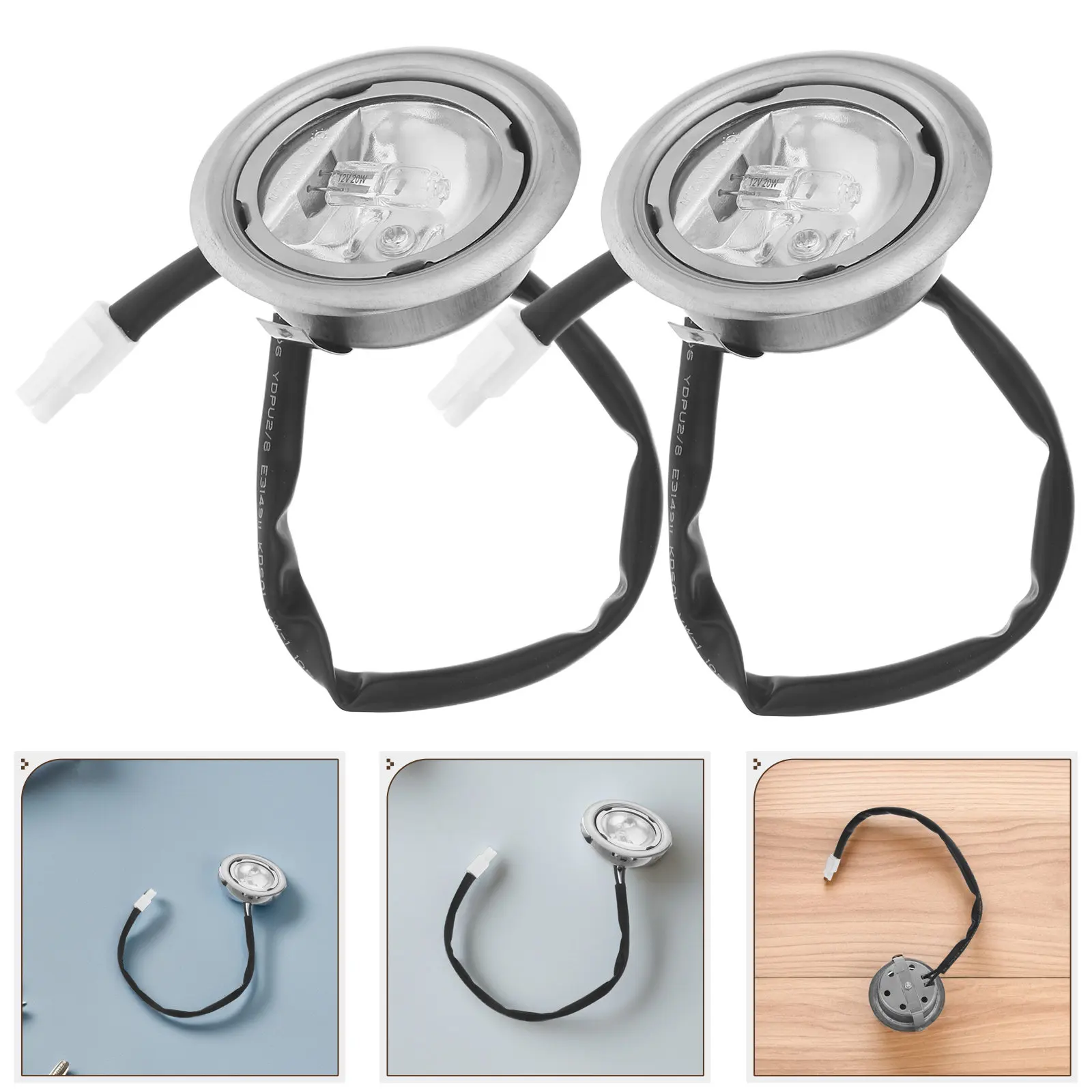 

Комплект из 2 светодиодных ламп для вытяжки, яркие, 12В, круглые, для кухонной вытяжки, освещения вентиляционных отверстий плиты